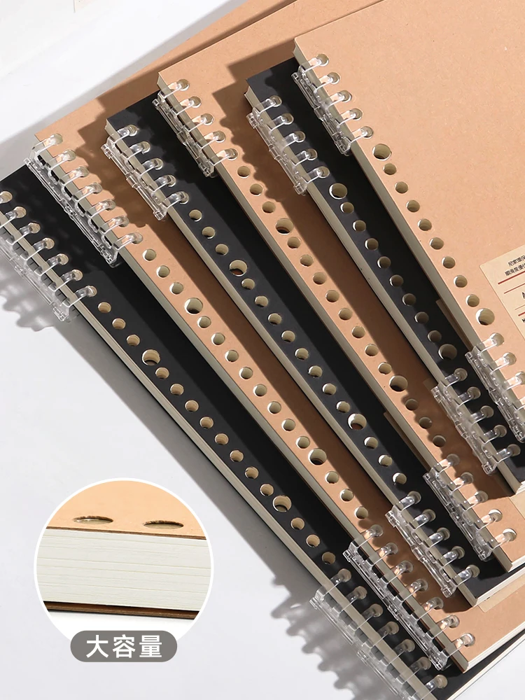 B5 レトロ牛革リングノート：シンプルデザインで学生が選ぶ実用  性の証