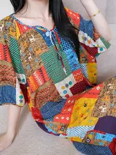 新中式スタイルのコットンスリップドレス【春夏用・薄手・ルームウェア・ワンピース】