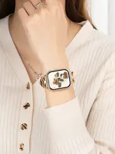 おしゃれな金属製スマートウォッチバンド【真皮風・スポーツタイプ・女性用】