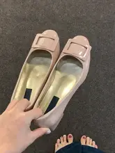 羊皮製内增高パンプス【粗めヒール・フレンチスタイル・ラウンドトゥ・浅め口】