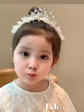 かわいい子供用プリンセスティアラカチューシャ【誕生日用・ふわふわデザイン】