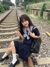 夏用JK水着風セーラー服【半袖・女性用・学校制服】（セットアップ対応）