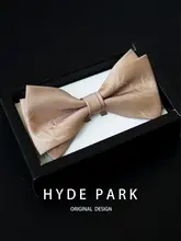 シャンパンカラーの蝶ネクタイ【結婚式用・ゴールドアクセント】