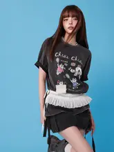 カートゥーンロゴTシャツ【レースリボン付き・夏用・短袖】