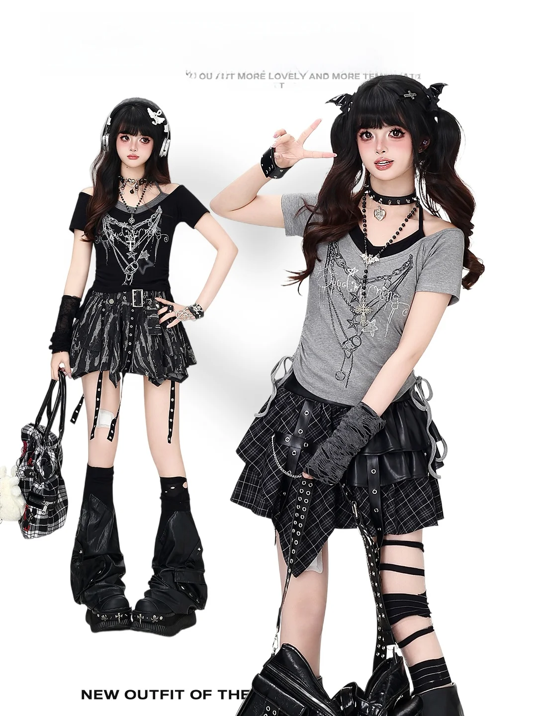 デザインプリントのネックレス風ハーフトップTシャツとは？ウエスト絞りで夏に最適な美式スタイルの実態