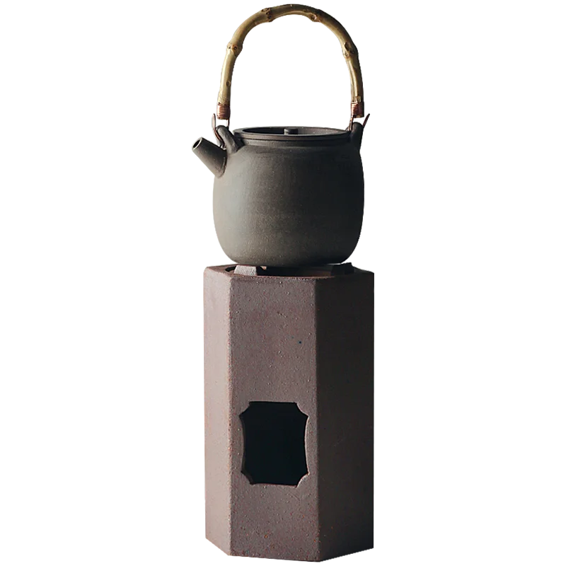 炭火コンロ 和風 赤土 陶器 小型 侘び寂び 茶道具 煮茶 湯沸かし 茶道