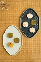 景徳鎮製 中式茶点プレート【禅風・陶器・家庭用・レトロデザイン】