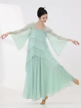 女性用古典舞踊衣装【中国風・緑色・軽やかなシフォン素材・演出用上着】