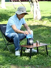 guide series アウトドア用昇降キャンプテーブルと折りたたみチェアのコンビネーション（セットアップ対応）