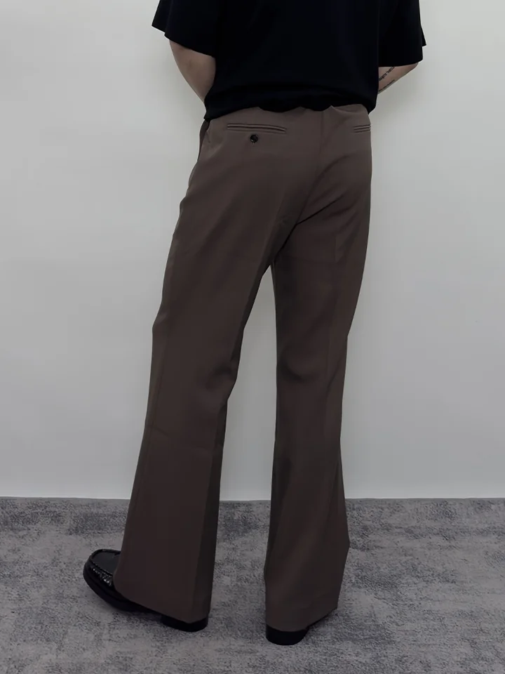 春夏向け薄手クール感のある抗皺ストレートカジュアルパンツ【男性用・単プリーツ・ゆったりフィット】
