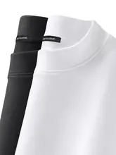 半高首デザインの長袖Tシャツ【極上の柔らかさ・秋冬用・ダブルフェイス】
