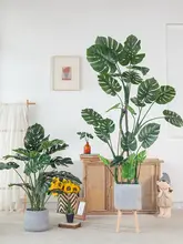 フェイクグリーン モンステラ 北欧風 鉢植え 造木 インテリア 室内 リビング ディスプレイ 置物