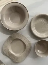北欧風のシンプルな陶器製食器【プレートとボウルのセット・おしゃれなカフェスタイル・家庭用】（セットアップ対応）