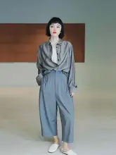 ICEEL オリジナルデザイン 高腰 9分丈 ワイドパンツ【ビジネス・薄手・フィット】