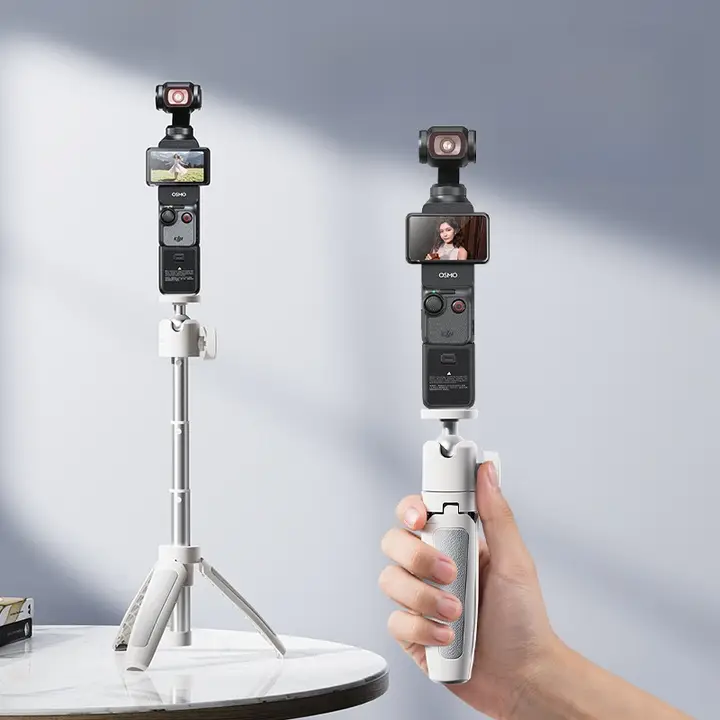 DJIポケット用ミニ三脚【手持ち・携帯写真棒・デスク用・伸縮式】（セットアップ対応）