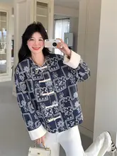 新中式デザインの花柄盤ボタンコート【春秋用・エレガントな上品さ】