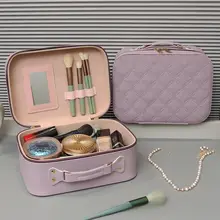 大容量化粧品収納ボックス【シンプルでかわいい・旅行用・持ち運び便利】