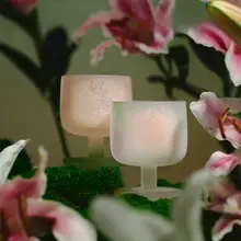 高級感あるグラスカップ【デザイン性高い・高脚・ギフト向け】（セットアップ対応）