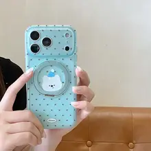 カートゥーンデザインの360度回転スタンド【猫と犬・星柄・iPhone対応】