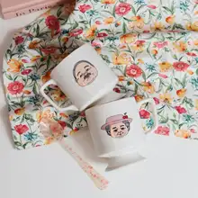 可愛いレトロ金縁陶器マグカップ【カップル用・個性的なプレゼント】