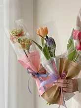 透明窓付き直筒型花束用ラッピング袋【シンプルデザイン・1本用・包装素材】