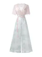中国風改良漢服【春夏用・上衣・パンツ・女性用】（セットアップ対応）