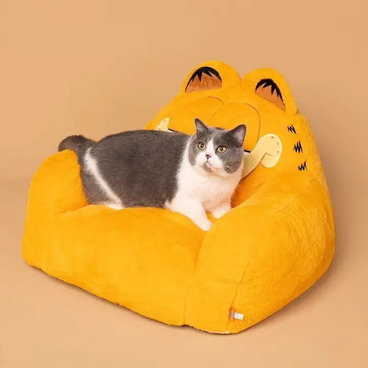 ペットソファ 猫ベッド 犬用マット 冬用 保温 取り外し可能 洗濯可能 オールシーズン