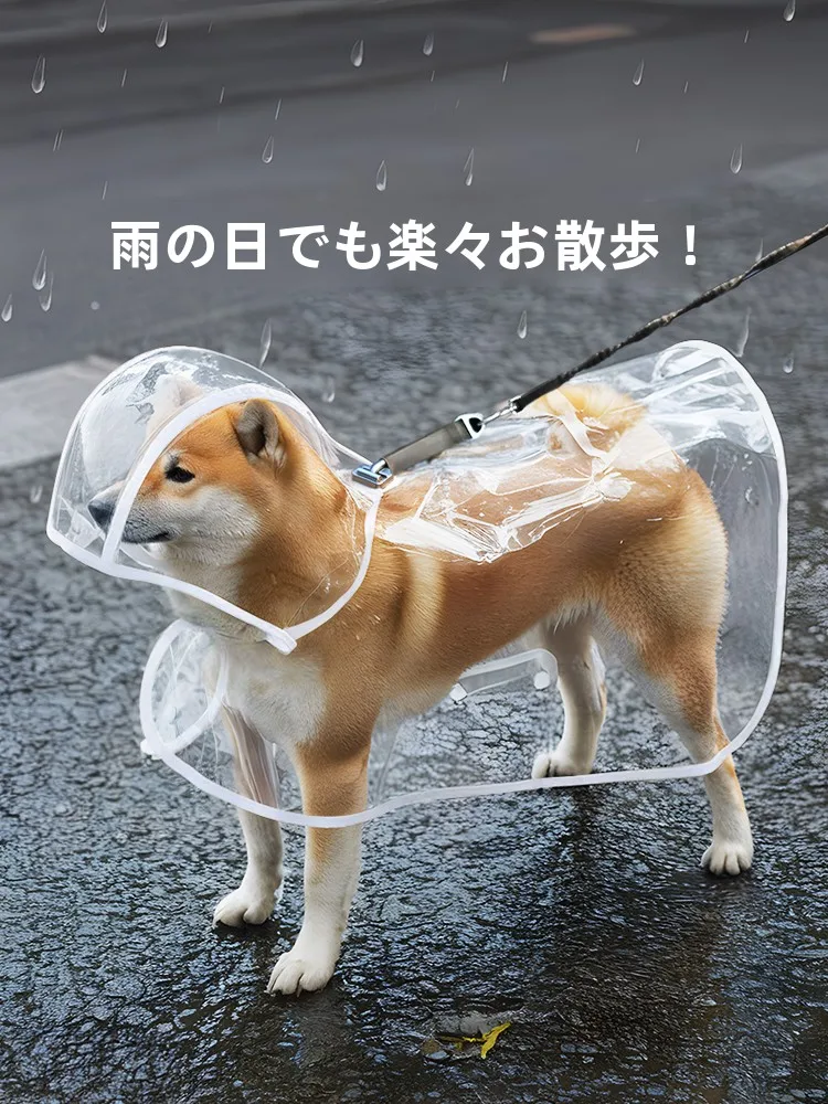 中型犬用レインコートの選定基準：透明デザインとお腹保護が実用性を支える