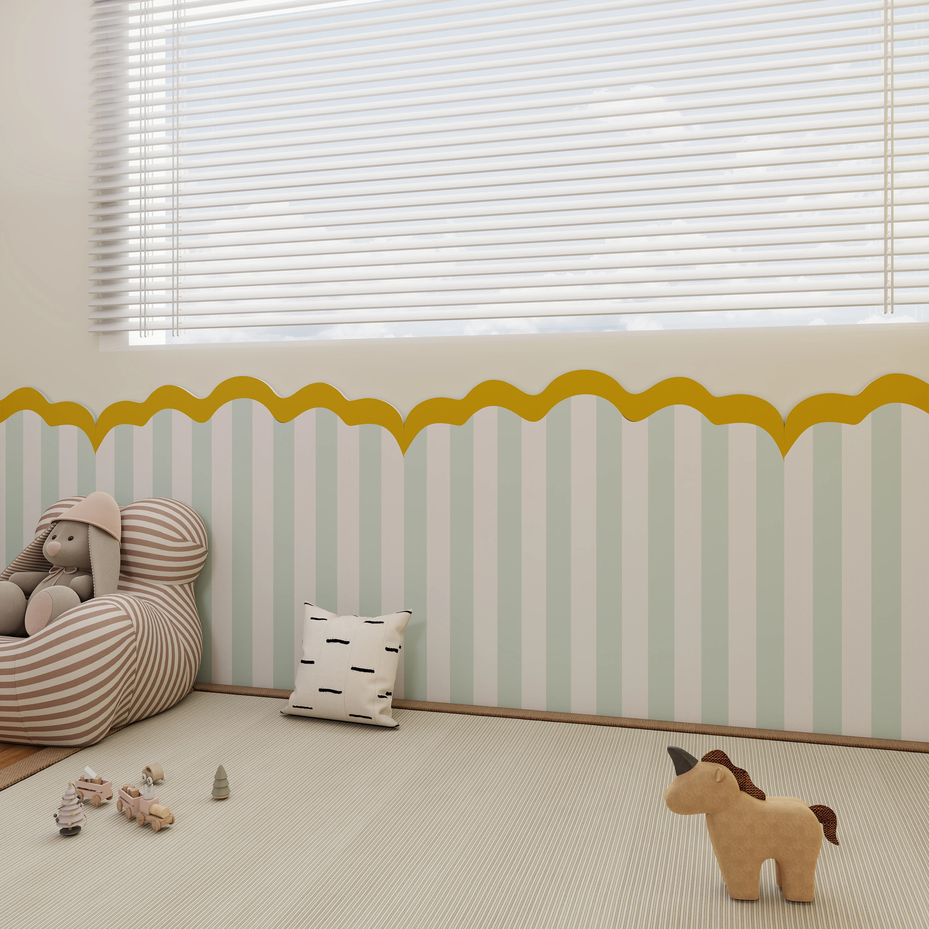マカロンカラーのフェルトウォールステッカー：子供部屋に貼る立体デザインの実用性と耐久性