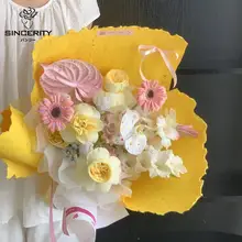 七色のビオライエローシリーズ包装紙の花束【手作りフラワーアレンジ用・資材】