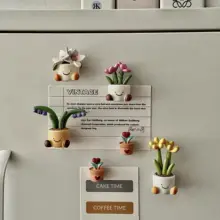 笑顔の花デザイン 磁石付き冷蔵庫マグネット【デスクや車に適した装飾用】