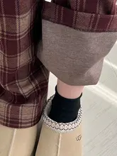 レトロチェック柄の暖かいハイウエストワイドパンツ【毛素材  ・リラクシング・ストレートシルエット】（セットアップ対応）