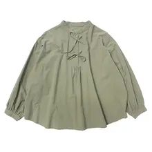 春夏用ふんわりデザインブラウス【リボン付き・薄手・小柄対応】