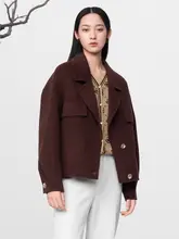 高級ウールのリバーシブルショートコート【女性用・冬用・上質な素材】