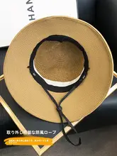夏用ビーチ草帽【折りたたみ可能・通気性・紫外線対策・レディース】