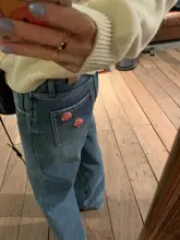 加絨デニムパンツ【冬用・女性・ストレート・暖かい】