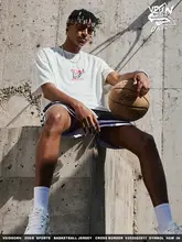 メンズショートスリーブバスケットボールトレーニングTシャツ【通気性メッシュ・アメリカンスタイル・運動用】