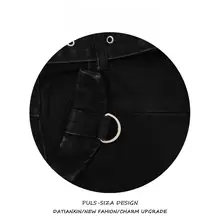 ゆったりした多ポケットデニムパンツ【ユニセックス・ウォッ シュ加工・バインダー付き・カジュアル】（セットアップ対応）