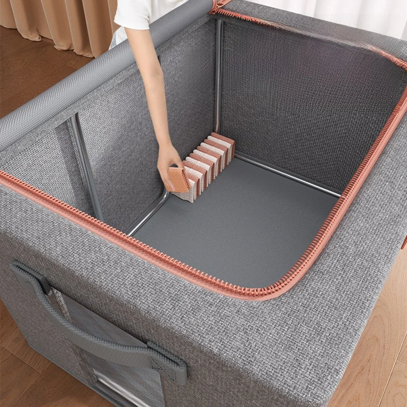 布団収納ボックス：大容量コットンリネン収納ケースの実用性と空間最適化