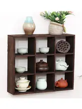 無垢材製 茶器収納ラック【多宝格・功夫茶具用・コンパクトデザイン】