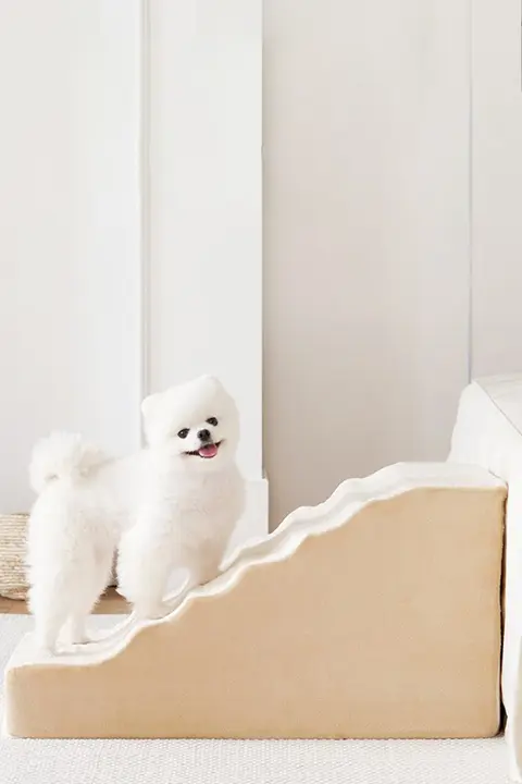 ペット用階段【犬猫用・小型犬対応・洗濯可能・ベッドアクセス便利】