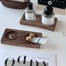 天然木製ジュエリートレイ【デスクトップ装飾・玄関用・多用途】