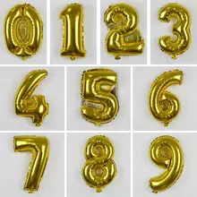 英文字母アルミ製バルーン【誕生日パーティー装飾用・小型・数字デザイン】