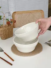 スープボウル ラーメン鉢 サラダボウル セラミック 広縁 インスタ映え 純白 家庭用