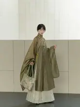 南山の美しさ 伽羅の香り 漢服 長袖立襟シャツとマ面スカート【春夏秋用】