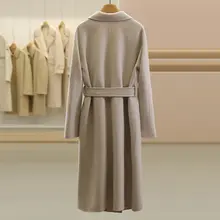 羊毛混紡のダブルフェイスコート【フレンチスタイル・ウエストシェイプ・冬用】