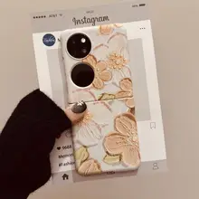 華為Pocket2用スマホケース【ノバフリップ・折りたたみ式・高級感あるヴィンテージデザイン・油絵風花柄】