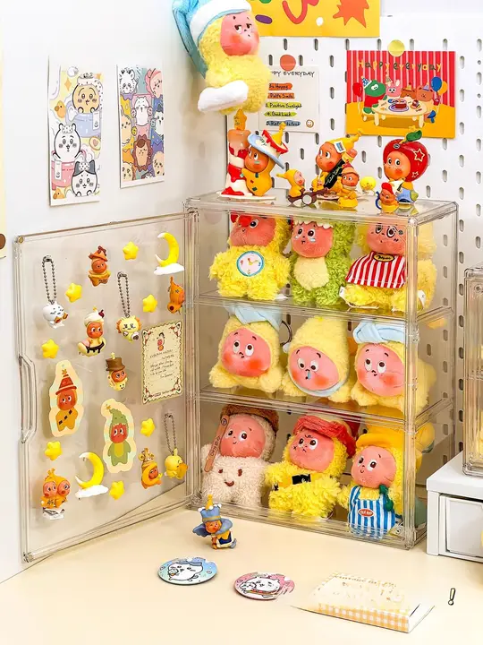 フィギュア展示ケース アクリル 透明 防塵カバー 組み合わせ自由 痛棚 ブラインドボックス