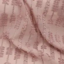 透け感のある豆沙粉色ストライプのフリンジ付きシフォン生地【ドレス用DIY素材】