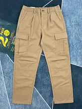 極上の柔らかさのコットン製ポケット付きワークパンツ【男性用・フィット・春秋用】